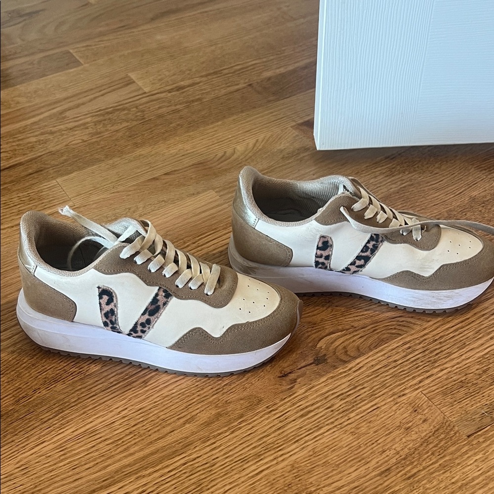 MKS Women's Sneakers in Brown and Cream